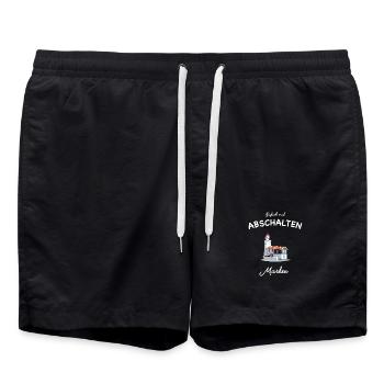 Marken, Waterland, Niederlande, Zeichnung - Badeshorts - Schwarz - Vorne - AI Model Male 185 light (185cm)