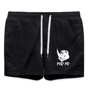 Tête de rhinocéros blanc - Short de bain - noir - Devant - AI Model Male 185 light (185cm)