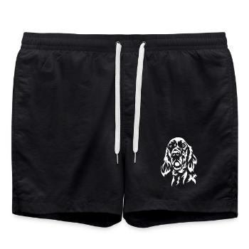 English Setter Head "Black Edition" - Swim Trunks - black - Front - AI Model Male 185 light (185cm)