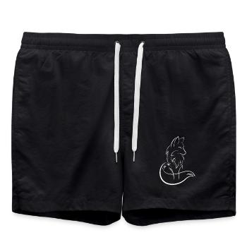 Fuchs Symbol Idee Outlines Kunst Füchse Tierliebe - Badeshorts - Schwarz - Vorne - AI Model Male 185 light (185cm)