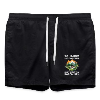 70 Geburtstag Radfahrer Bike Fahrradfahrer - Badeshorts - Schwarz - Vorne - AI Model Male 185 light (185cm)