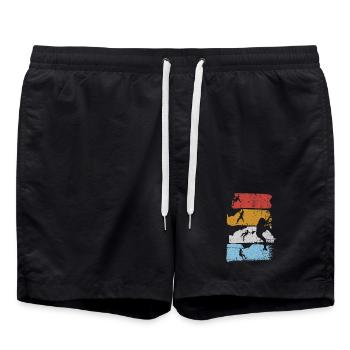 Surf Stripes Silhouette - Badeshorts - Schwarz - Vorne - AI Model Male 185 light (185cm)