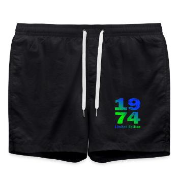 Anniversaire né en 1974 édition limitée - Short de bain - noir - Devant - AI Model Male 185 light (185cm)