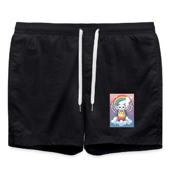 Cute Cat Angel - Swim Trunks - black - Front - AI Model Male 185 light (185cm)