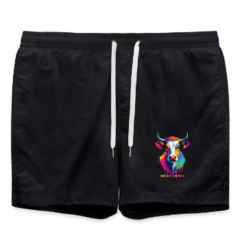Süße bunte Kuh - Badeshorts - Schwarz - Vorne - AI Model Male 185 light (185cm)