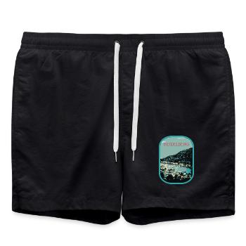 Heidelberg : Vue Envoûtante sur le Neckar - Short de bain - noir - Devant - AI Model Male 185 light (185cm)