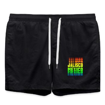 Jalisco Mexiko Regenbogen Design - Badeshorts - Schwarz - Vorne - AI Model Male 185 light (185cm)