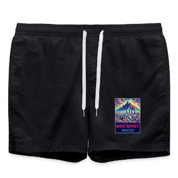 Monterrey Mexico Design - Swim Trunks - black - Front - AI Model Male 185 light (185cm)