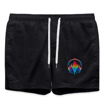 Casque Vibrant Sound arc-en-ciel - Short de bain - noir - Devant - AI Model Male 185 light (185cm)