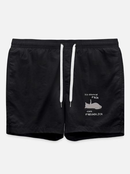 Ich erwache früh oder freundlich - Badeshorts - Schwarz