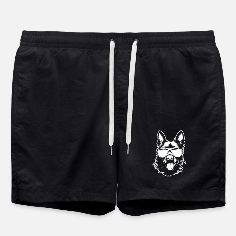 German Shepherd Sunglasses - Swim Trunks - black