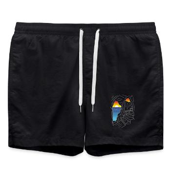 Staircase to Paradise - Swim Trunks - black - Front - AI Model Male 185 light (185cm)