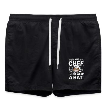 Conception humoristique de t-shirt pour chien de chef - Short de bain - noir - Devant - AI Model Male 185 light (185cm)