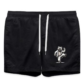 Funny Bear Dad Dad Gift - Swim Trunks - black - Front - AI Model Male 185 light (185cm)