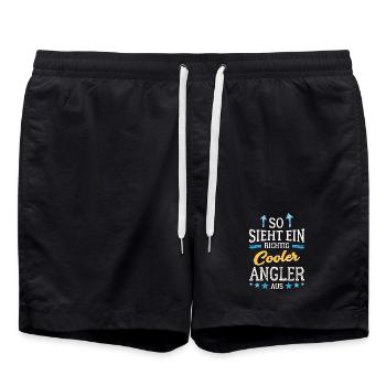 So sieht ein richtig cooler Angler aus Fischer - Badeshorts - Schwarz - Vorne - AI Model Male 185 light (185cm)