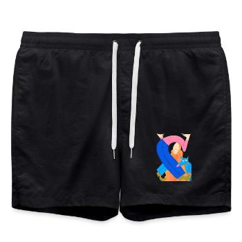 Verknotet mit dem Leben - Badeshorts - Schwarz - Vorne - AI Model Male 185 light (185cm)