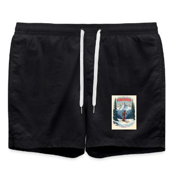Paysages de montagne de Vancouver - Short de bain - noir - Devant - AI Model Male 185 light (185cm)