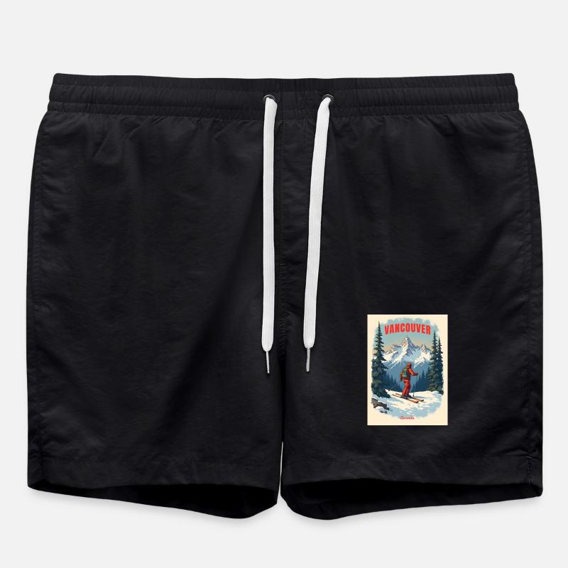 Vancouver Mountain Scenery - Swim Trunks - black