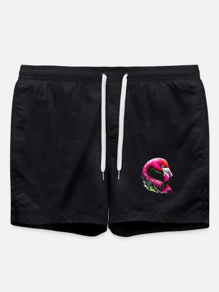Flamingo - Badeshorts - Schwarz