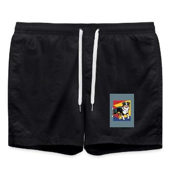 Australischer Schäferhund - Badeshorts - Schwarz - Vorne - AI Model Male 185 light (185cm)