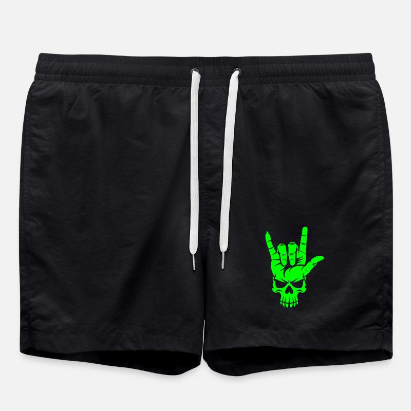 Rock n Roll Crâne Main - Short de bain - noir