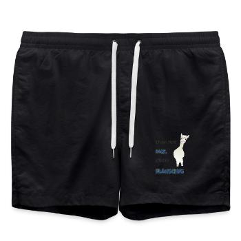 Ich bin nicht dick, ich bin flauschig! - Badeshorts - Schwarz - Vorne - AI Model Male 185 light (185cm)