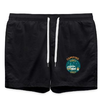 Camping Vibes Only - Leisure Design - Swim Trunks - black - Front - AI Model Male 185 light (185cm)
