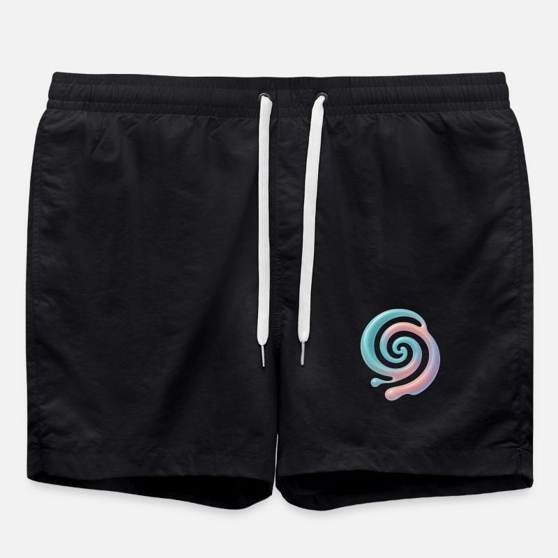 3D Spiral Pastel - Swim Trunks - black