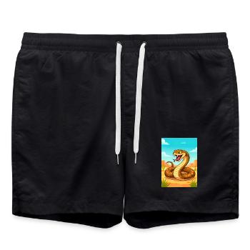 Inland Taipan – deadliest snake in Australian dese - Swim Trunks - black - Front - AI Model Male 185 light (185cm)