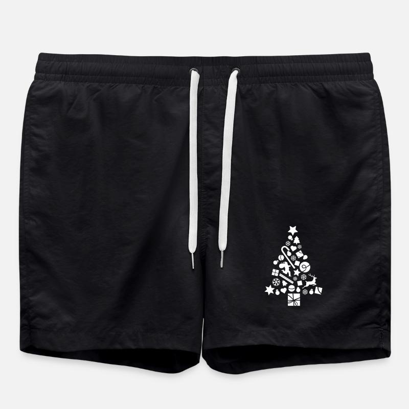 Geschmückter Weihnachtsbaum - Badeshorts - Schwarz