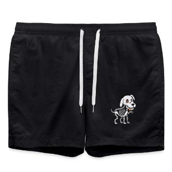 Dessin animé de chiot squelettique - Short de bain - noir - Devant - AI Model Male 185 light (185cm)