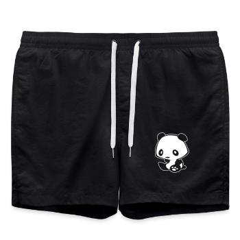 Kawaii Panda – Mignon Manga Ours Bambou - Short de bain - noir - Devant - AI Model Male 185 light (185cm)