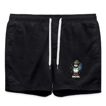 Seagull Santa Claus Christmas Fairy Lights - Swim Trunks - black - Front - AI Model Male 185 light (185cm)