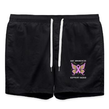 AAC Kommunikation Gebärdensprache SLP - Badeshorts - Schwarz - Vorne - AI Model Male 185 light (185cm)