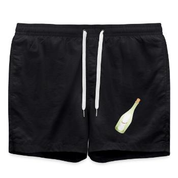 Message romantique vintage dans une bouteille avec un message ancien - Short de bain - noir - Devant - AI Model Male 185 light (185cm)