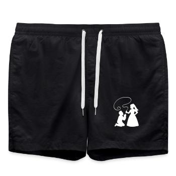 Coup de fouet du couple marié - Short de bain - noir - Devant - AI Model Male 185 light (185cm)
