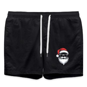 Christmas Santa with beard and glasses - Swim Trunks - black - Front - AI Model Male 185 light (185cm)