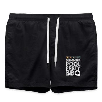 Pool Party - Swim Trunks - black - Front - AI Model Male 185 light (185cm)