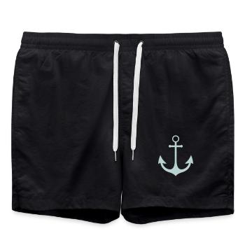 Pastellanker Nautik Motiv - Badeshorts - Schwarz - Vorne - AI Model Male 185 light (185cm)