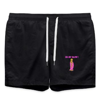 Oh My Glow Virgin Mary Gold Halo - Swim Trunks - black - Front - AI Model Male 185 light (185cm)