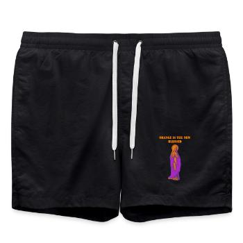 Orange Is The New Sacrée Vierge Marie - Short de bain - noir - Devant - AI Model Male 185 light (185cm)