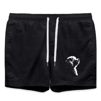 Bichon Frisé Silhouette de chien Wilsigns - Short de bain - noir - Devant - AI Model Male 185 light (185cm)