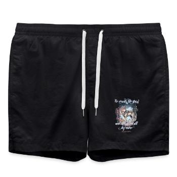 Wolf Christian - Short de bain - noir - Devant - AI Model Male 185 light (185cm)