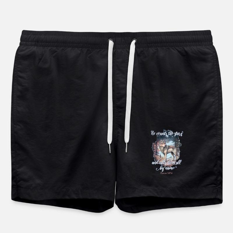 Wolf Christian - Swim Trunks - black