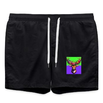 Hirsch - Badeshorts - Schwarz - Vorne - AI Model Male 185 light (185cm)