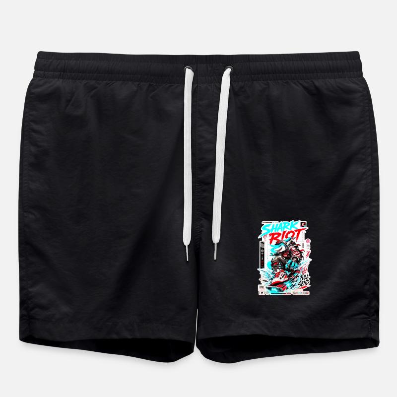 Shark Riot Streetwave Full Send Skate-Design - Badeshorts - Schwarz