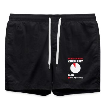 Werde Ich Heute Zocken Lustiges Diagramm Gamer - Badeshorts - Schwarz - Vorne - AI Model Male 185 light (185cm)