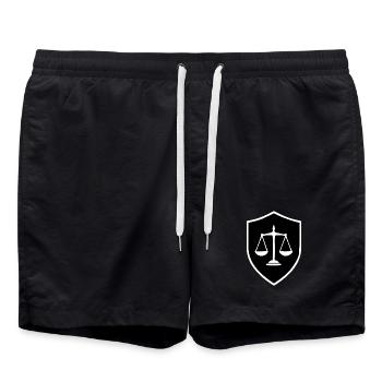Avocat Droit Droit Avocat Balance Droit Judiciaire - Short de bain - noir - Devant - AI Model Male 185 light (185cm)