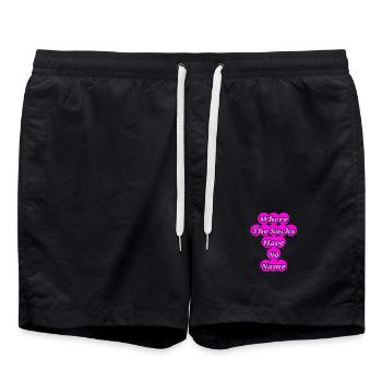 Wo die Socken keinen Namen haben - Badeshorts - Schwarz - Vorne - AI Model Male 185 light (185cm)