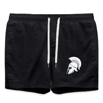 Spartan Helmet Guard Graphic Blue - Swim Trunks - black - Front - AI Model Male 185 light (185cm)